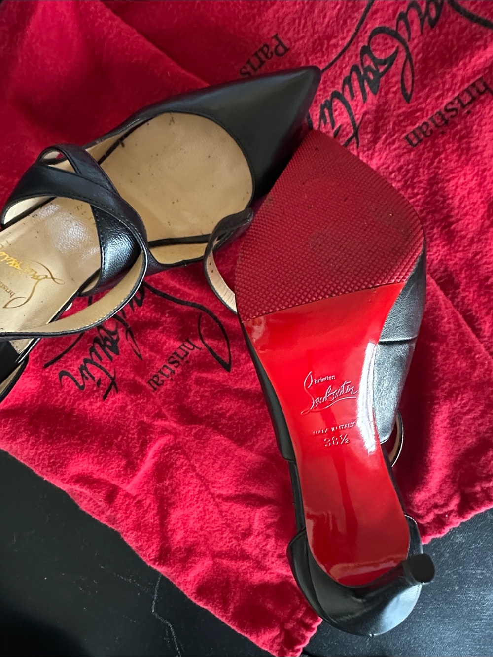 Christian Louboutin Red Dust Bag with Black Logo